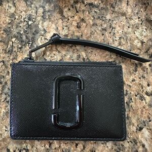 Marc Jacobs small wallet with key fob black saffiano leather